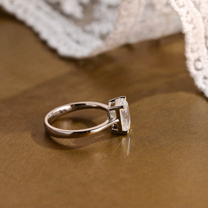 2 CT Emerald Pave Moissanite Engagement Ring