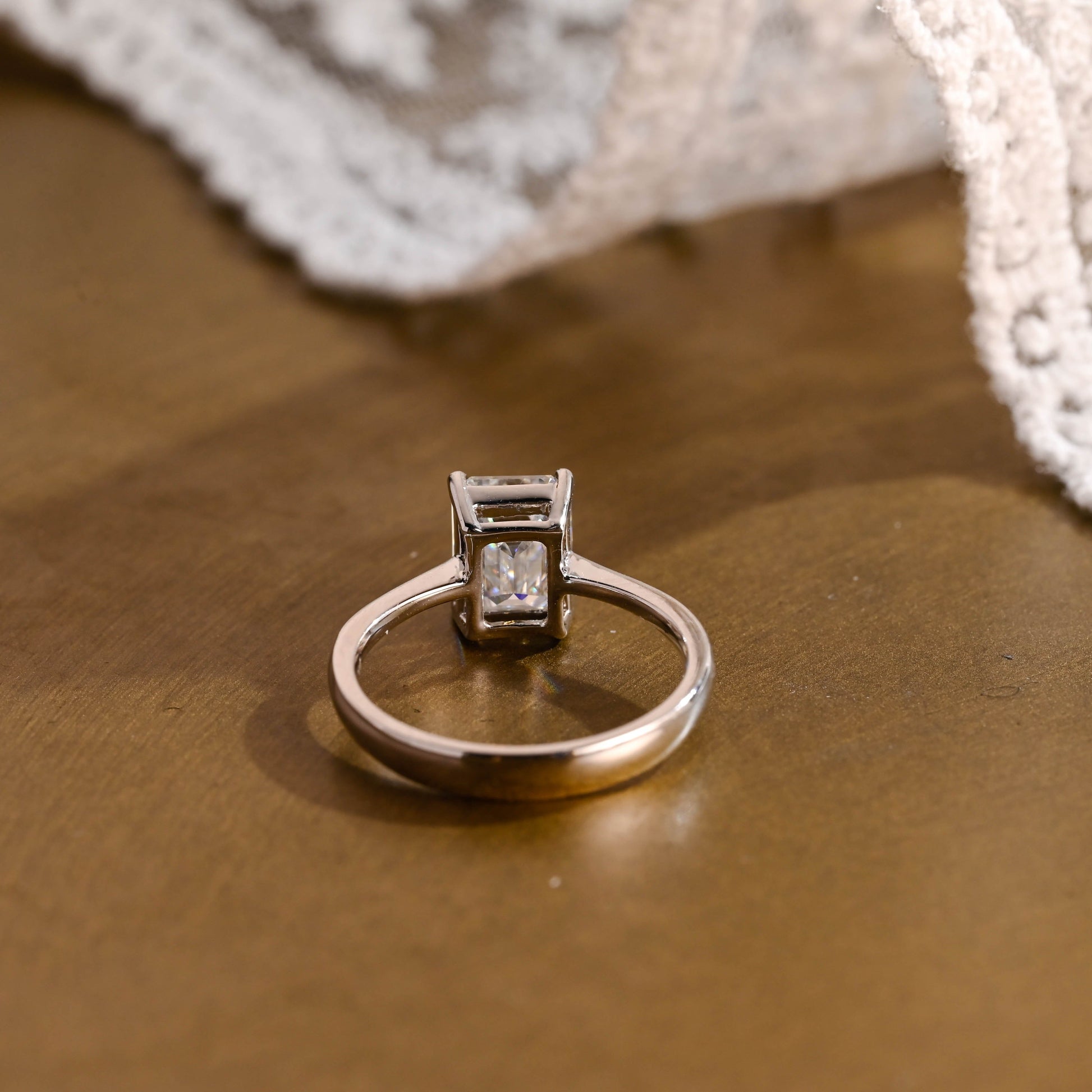 2 CT Emerald Pave Moissanite Engagement Ring