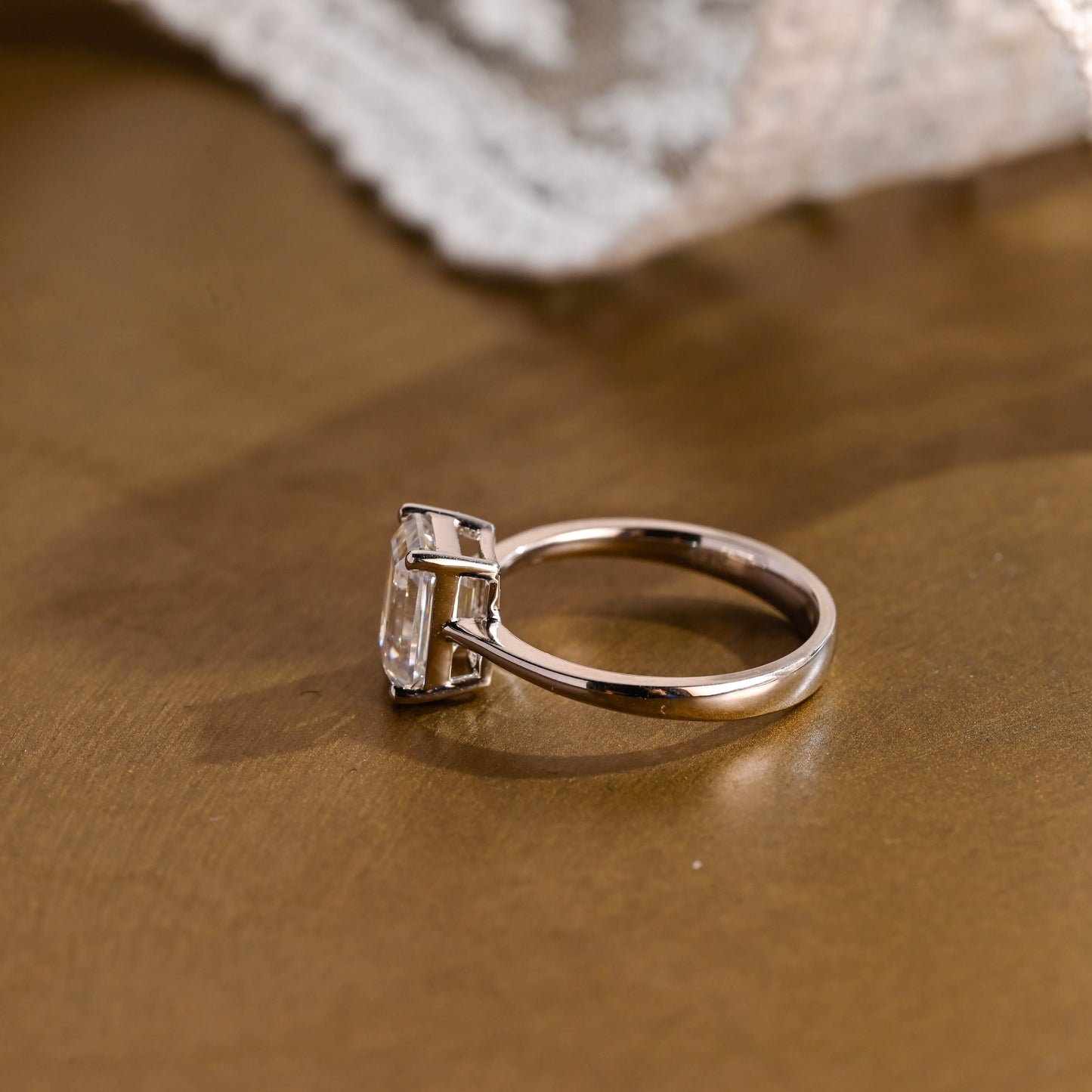 2 CT Emerald Pave Moissanite Engagement Ring