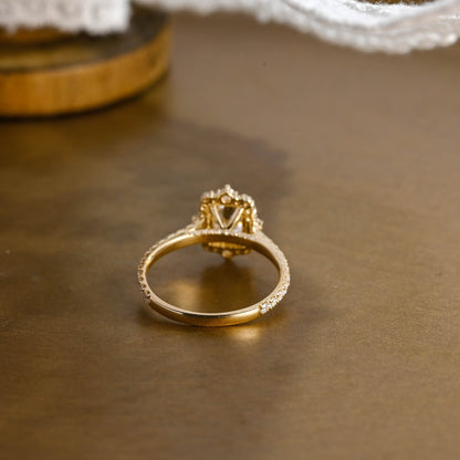 2 CT Emerald Pave Moissanite Engagement Ring