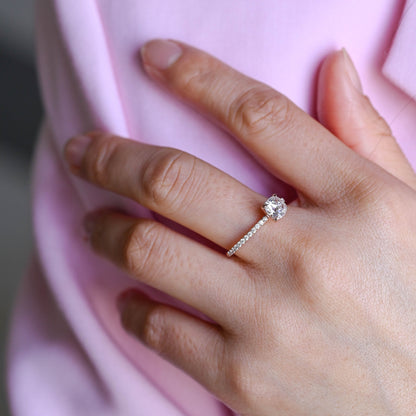 2 CT Emerald Pave Moissanite Engagement Ring