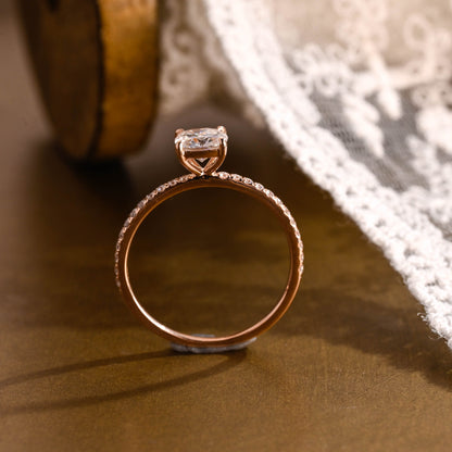 2 CT Emerald Pave Moissanite Engagement Ring