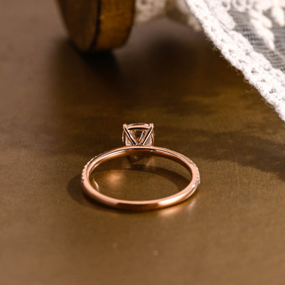 2 CT Emerald Pave Moissanite Engagement Ring