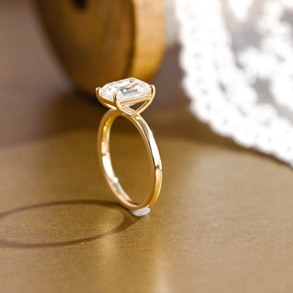 2 CT Emerald Pave Moissanite Engagement Ring