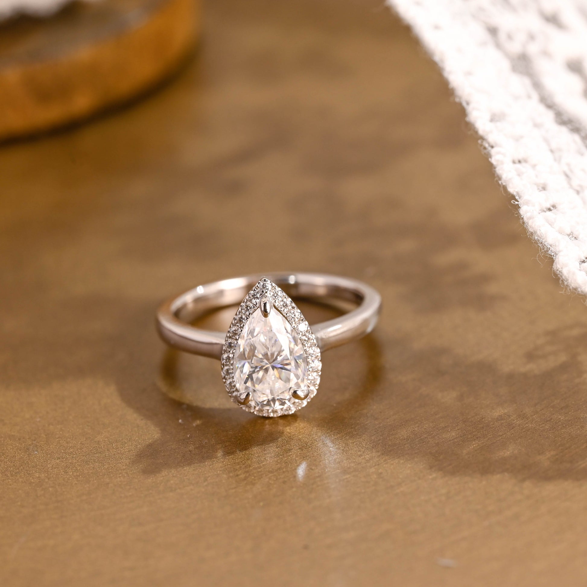2 CT Emerald Pave Moissanite Engagement Ring