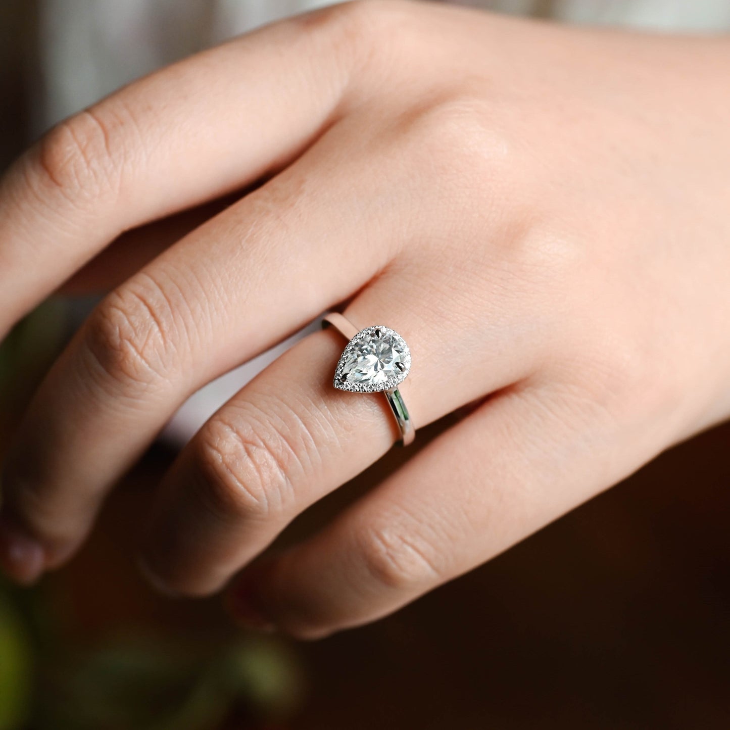 2 CT Emerald Pave Moissanite Engagement Ring
