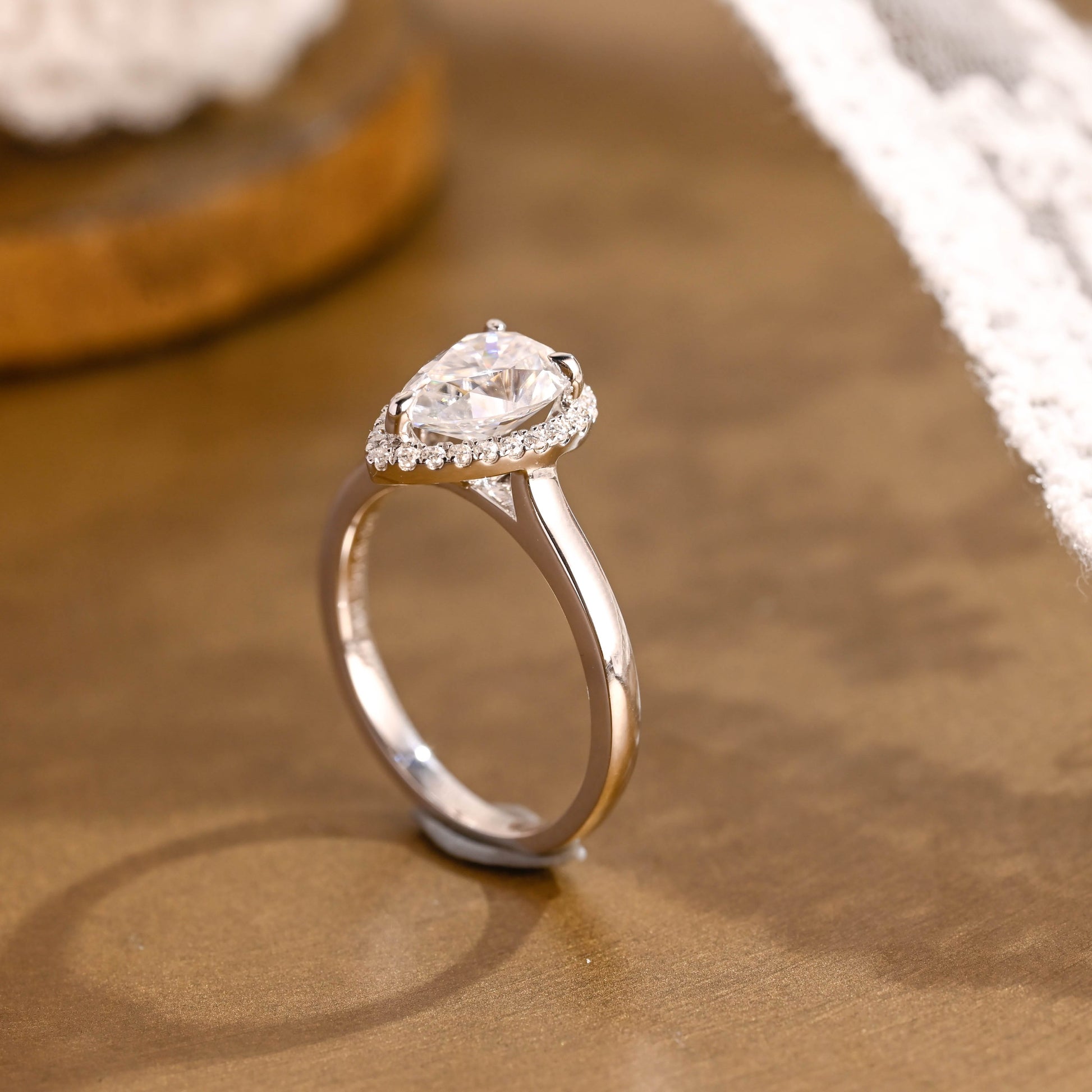2 CT Emerald Pave Moissanite Engagement Ring