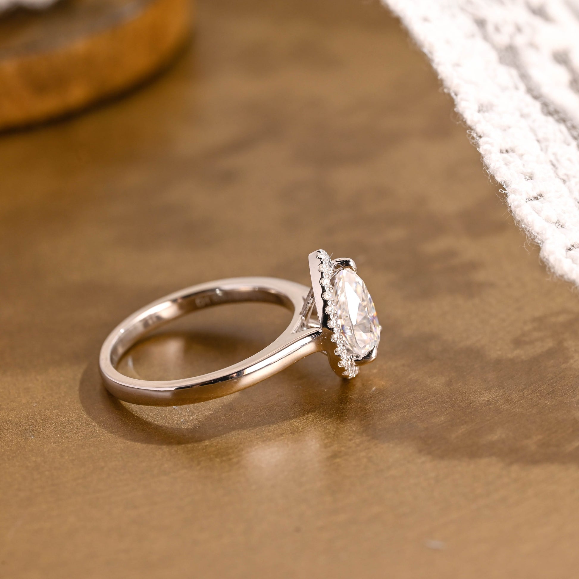 2 CT Emerald Pave Moissanite Engagement Ring