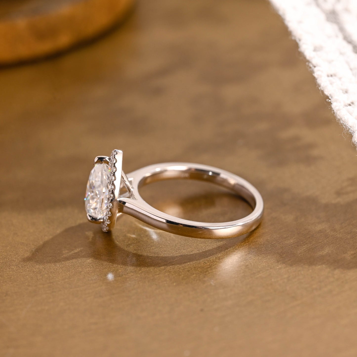 2 CT Emerald Pave Moissanite Engagement Ring