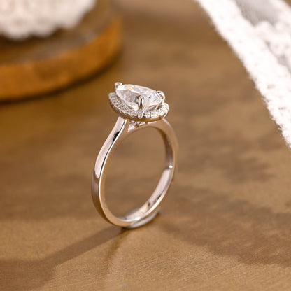 2 CT Emerald Pave Moissanite Engagement Ring