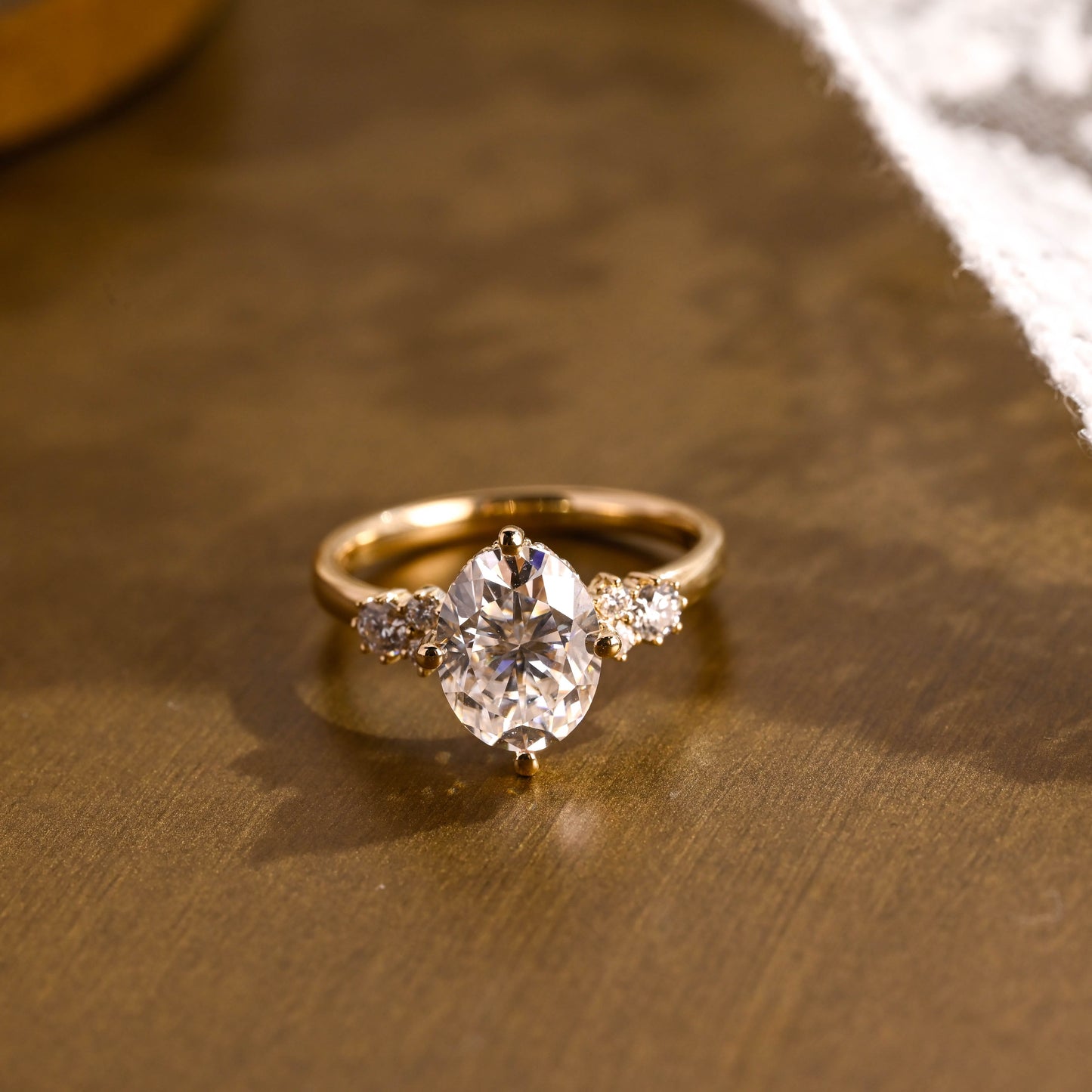 2 CT Emerald Pave Moissanite Engagement Ring