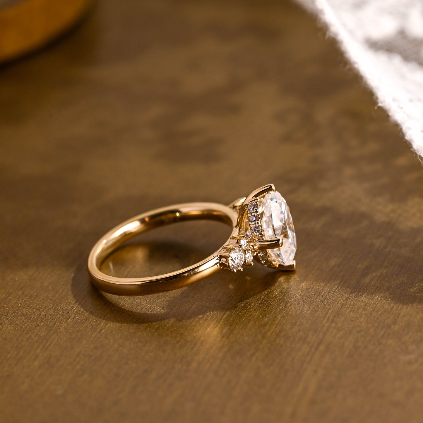 2 CT Emerald Pave Moissanite Engagement Ring