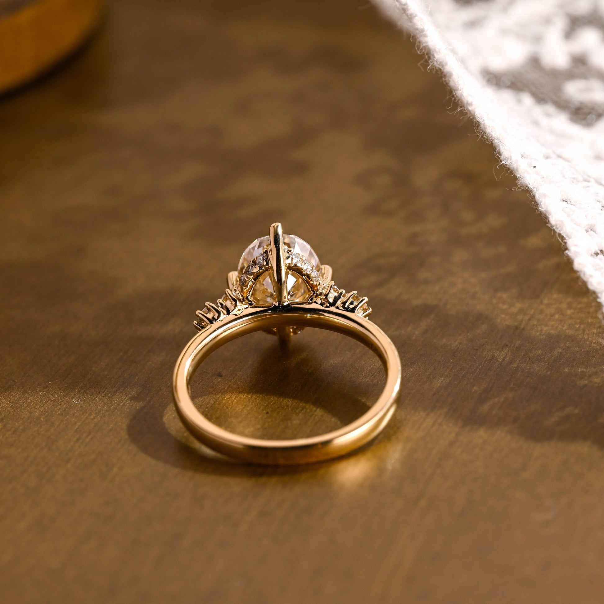 2 CT Emerald Pave Moissanite Engagement Ring