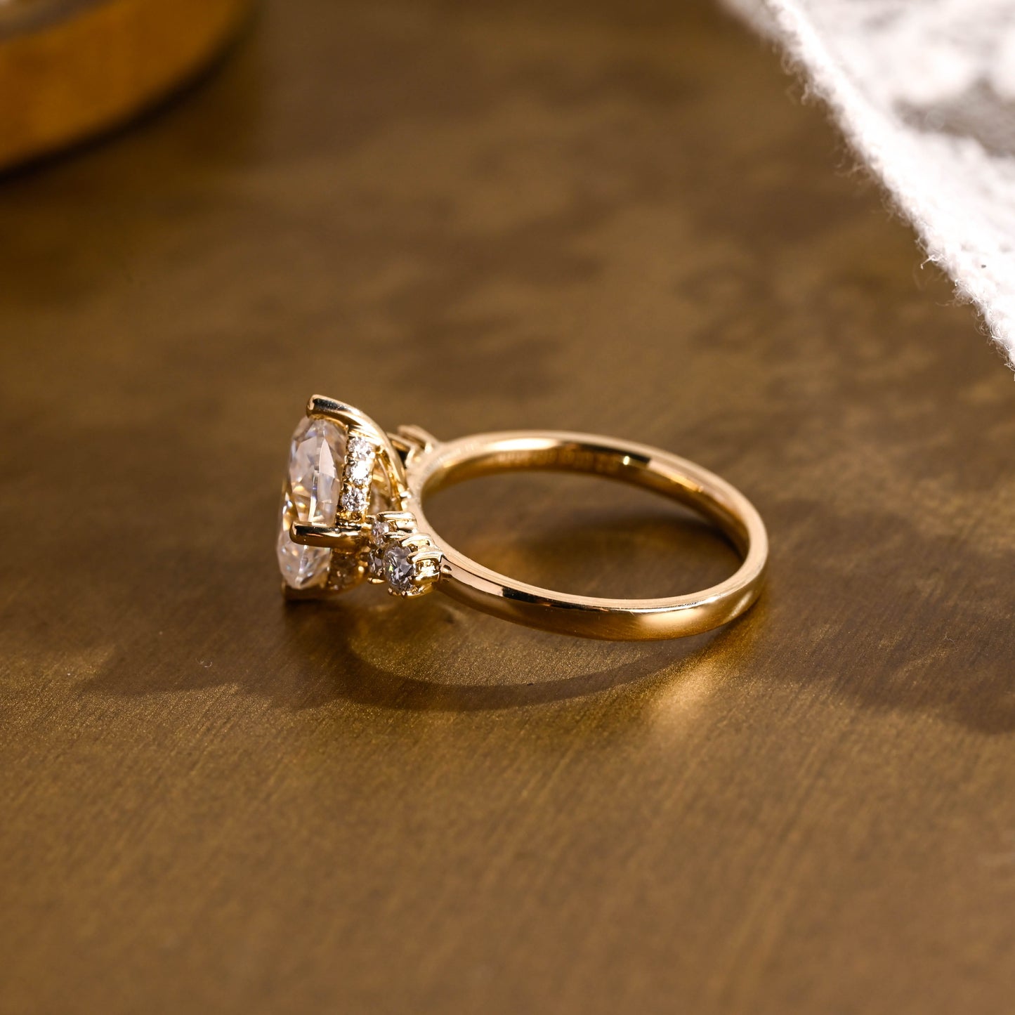 2 CT Emerald Pave Moissanite Engagement Ring