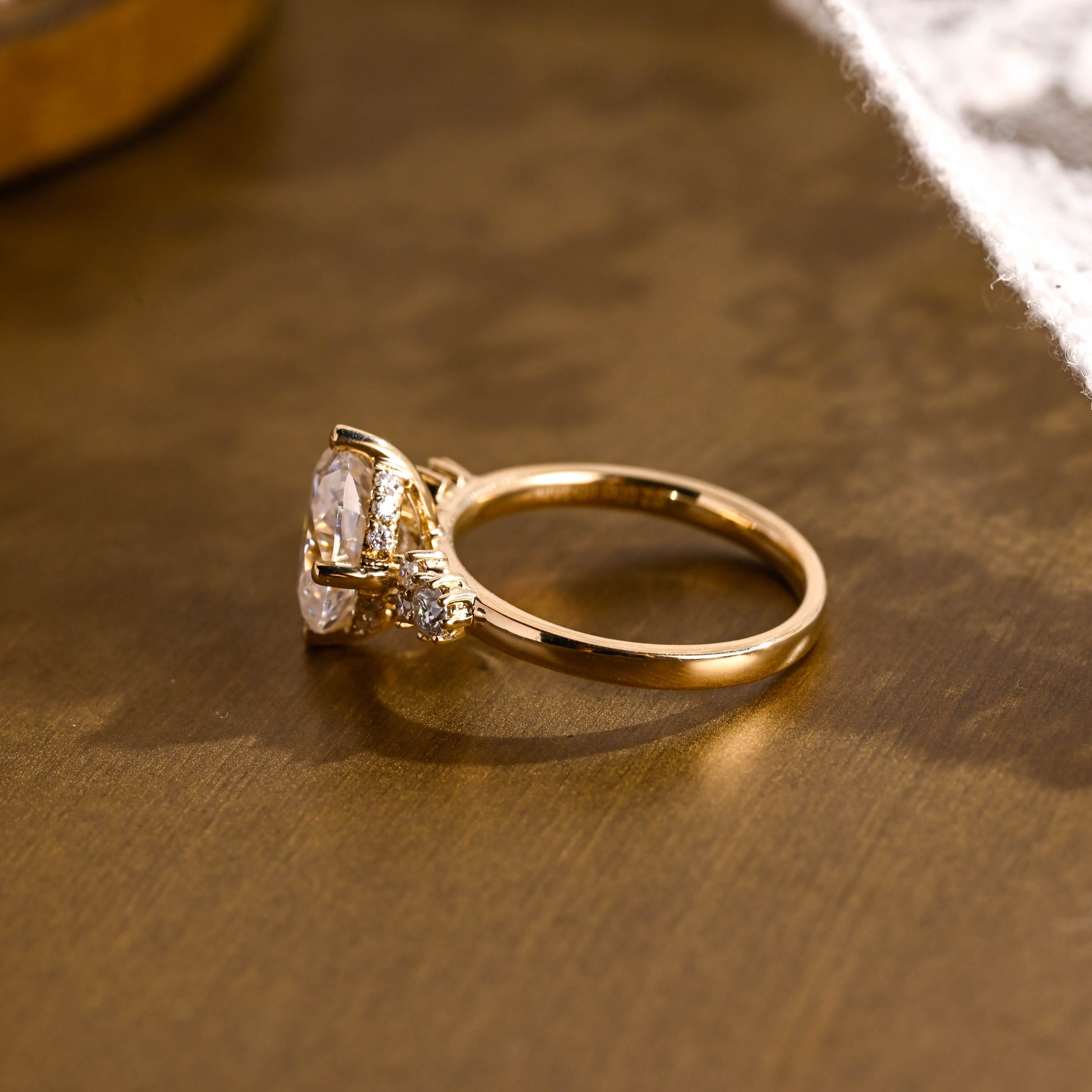 2 CT Emerald Pave Moissanite Engagement Ring