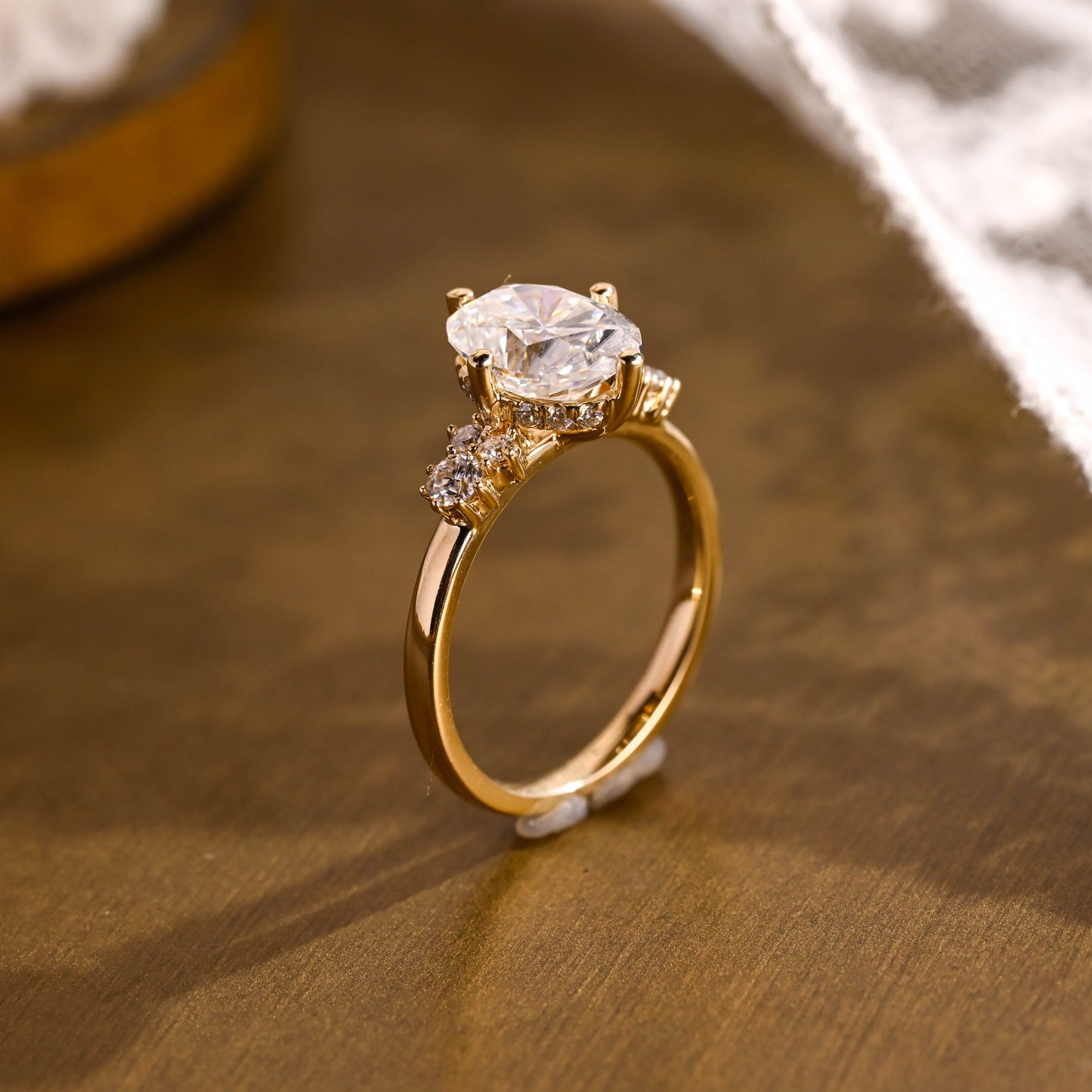 2 CT Emerald Pave Moissanite Engagement Ring
