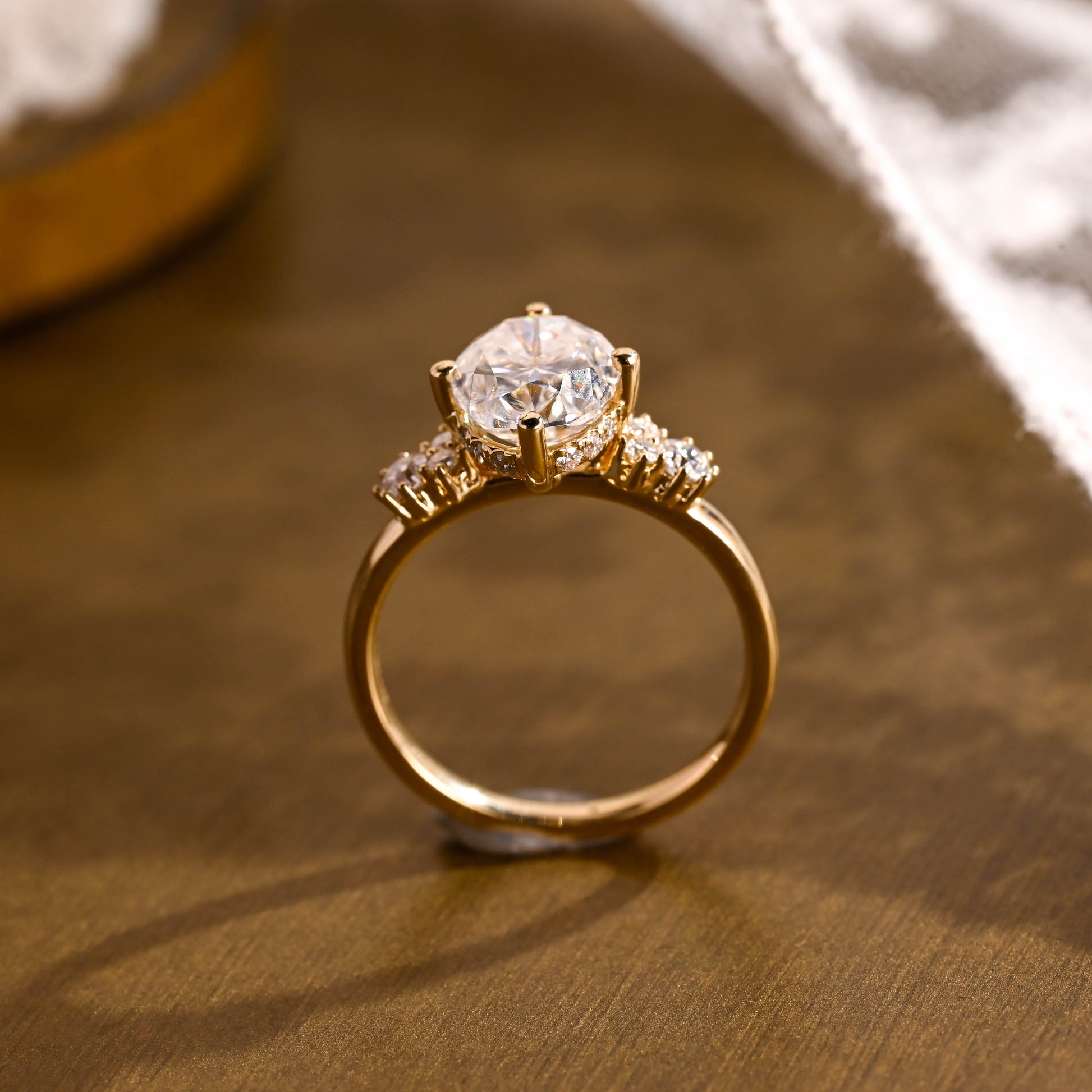 2 CT Emerald Pave Moissanite Engagement Ring