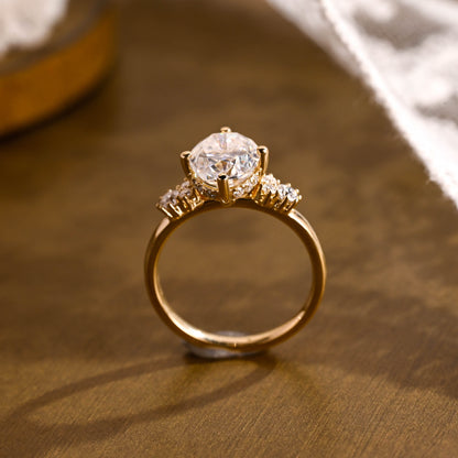 2 CT Emerald Pave Moissanite Engagement Ring