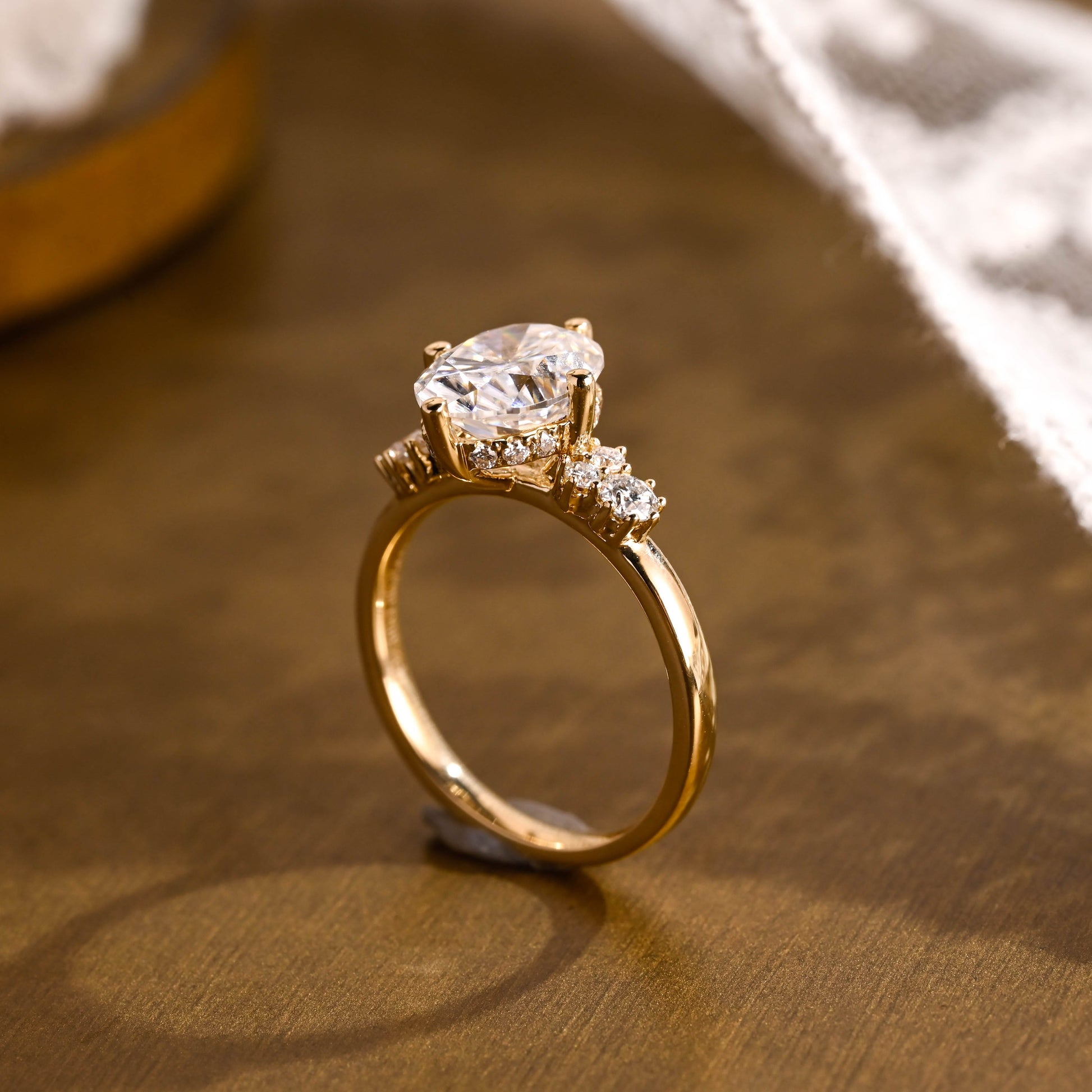2 CT Emerald Pave Moissanite Engagement Ring