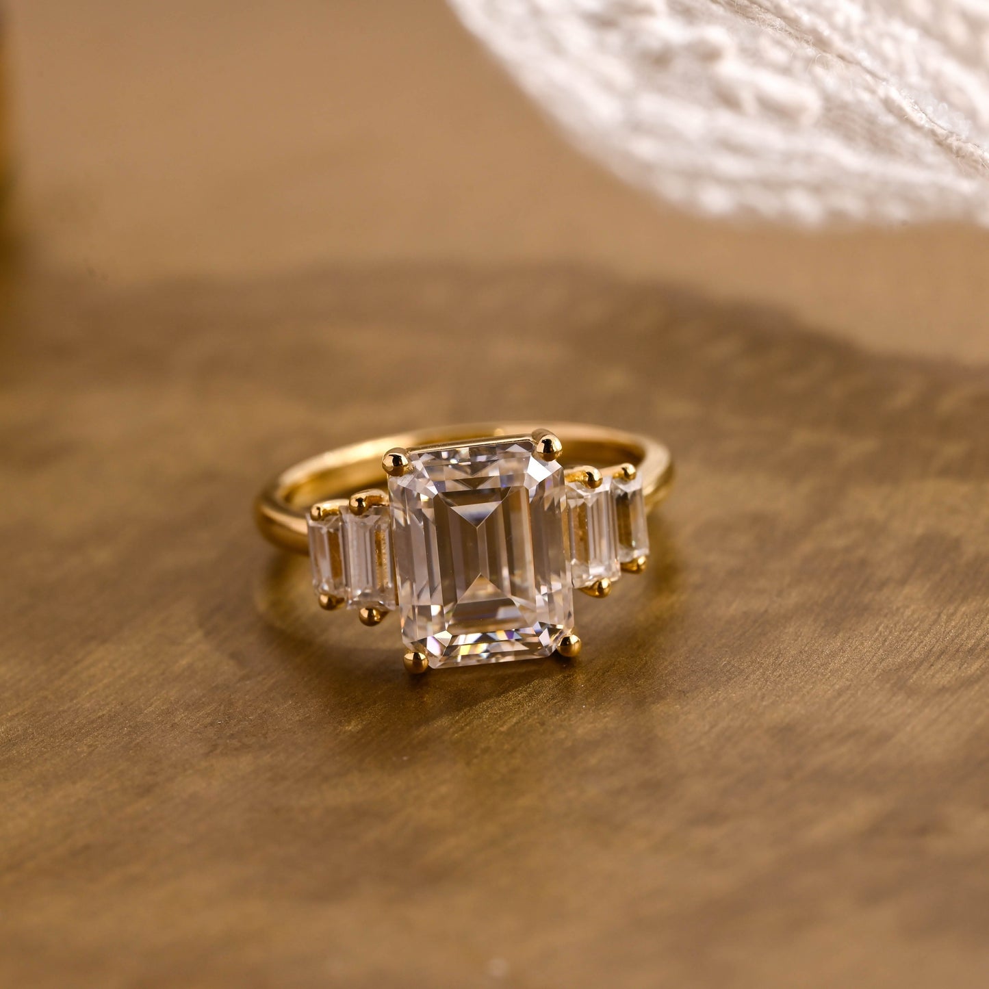 2 CT Emerald Pave Moissanite Engagement Ring