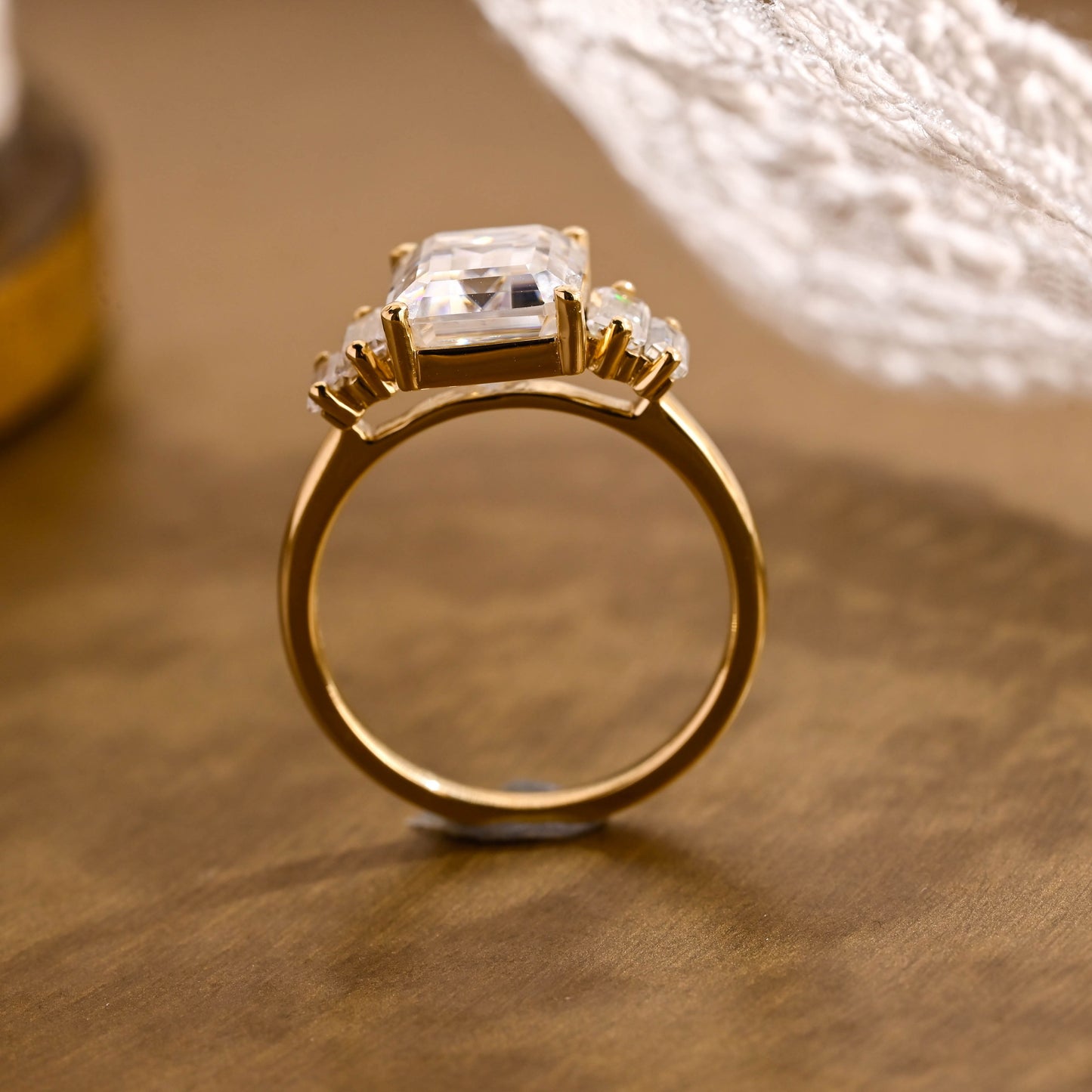 2 CT Emerald Pave Moissanite Engagement Ring