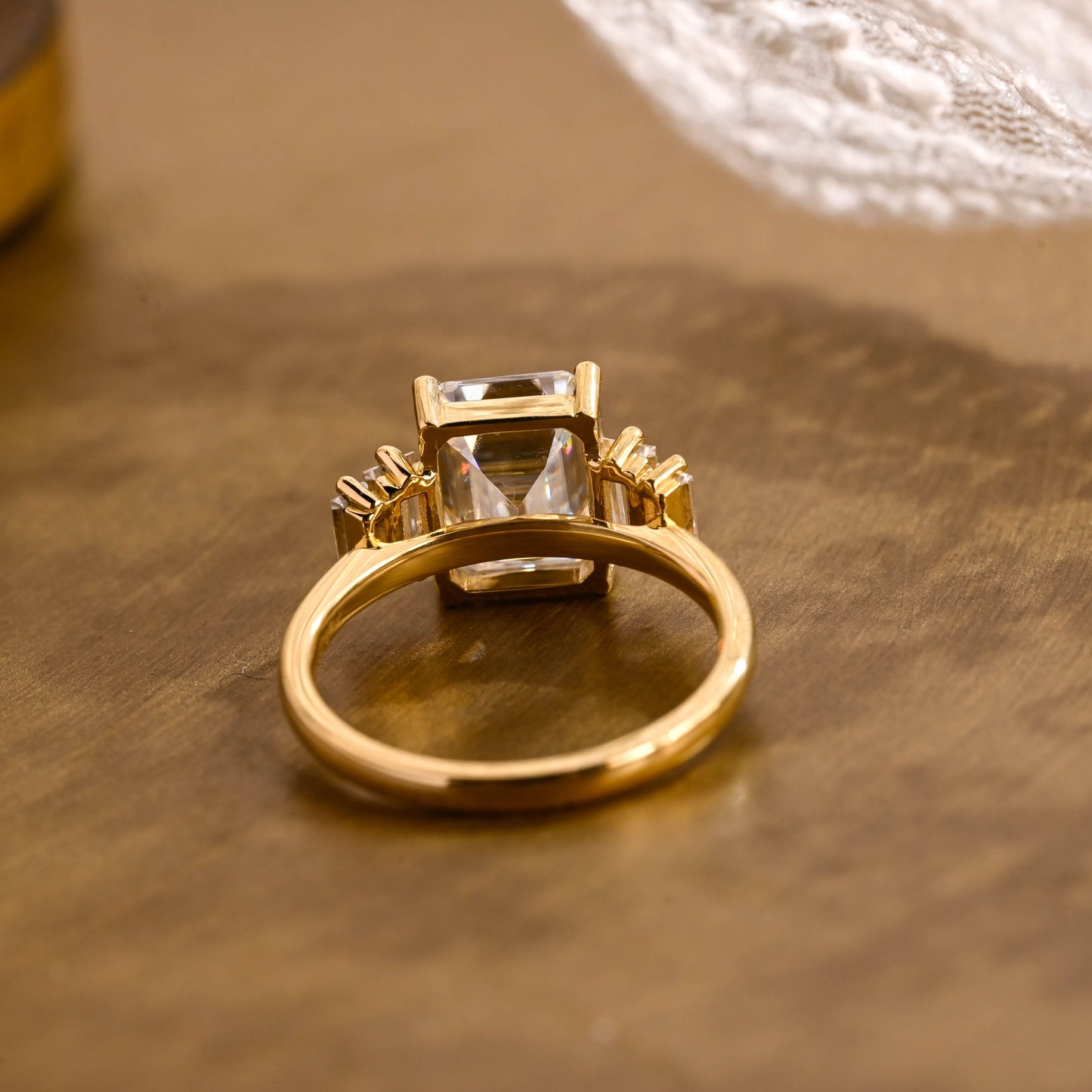 2 CT Emerald Pave Moissanite Engagement Ring