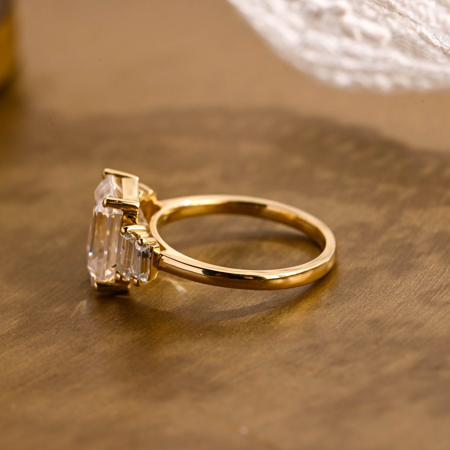 2 CT Emerald Pave Moissanite Engagement Ring