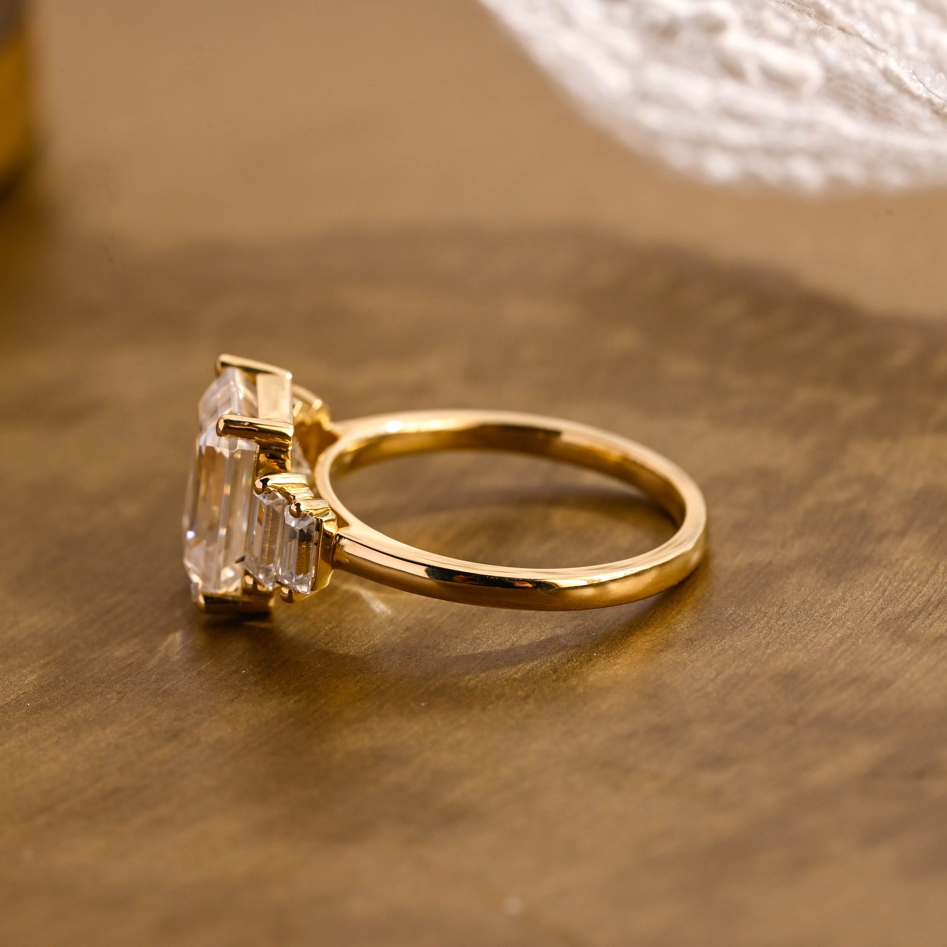 2 CT Emerald Pave Moissanite Engagement Ring