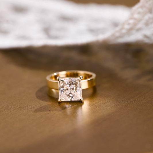 2 CT Emerald Pave Moissanite Engagement Ring