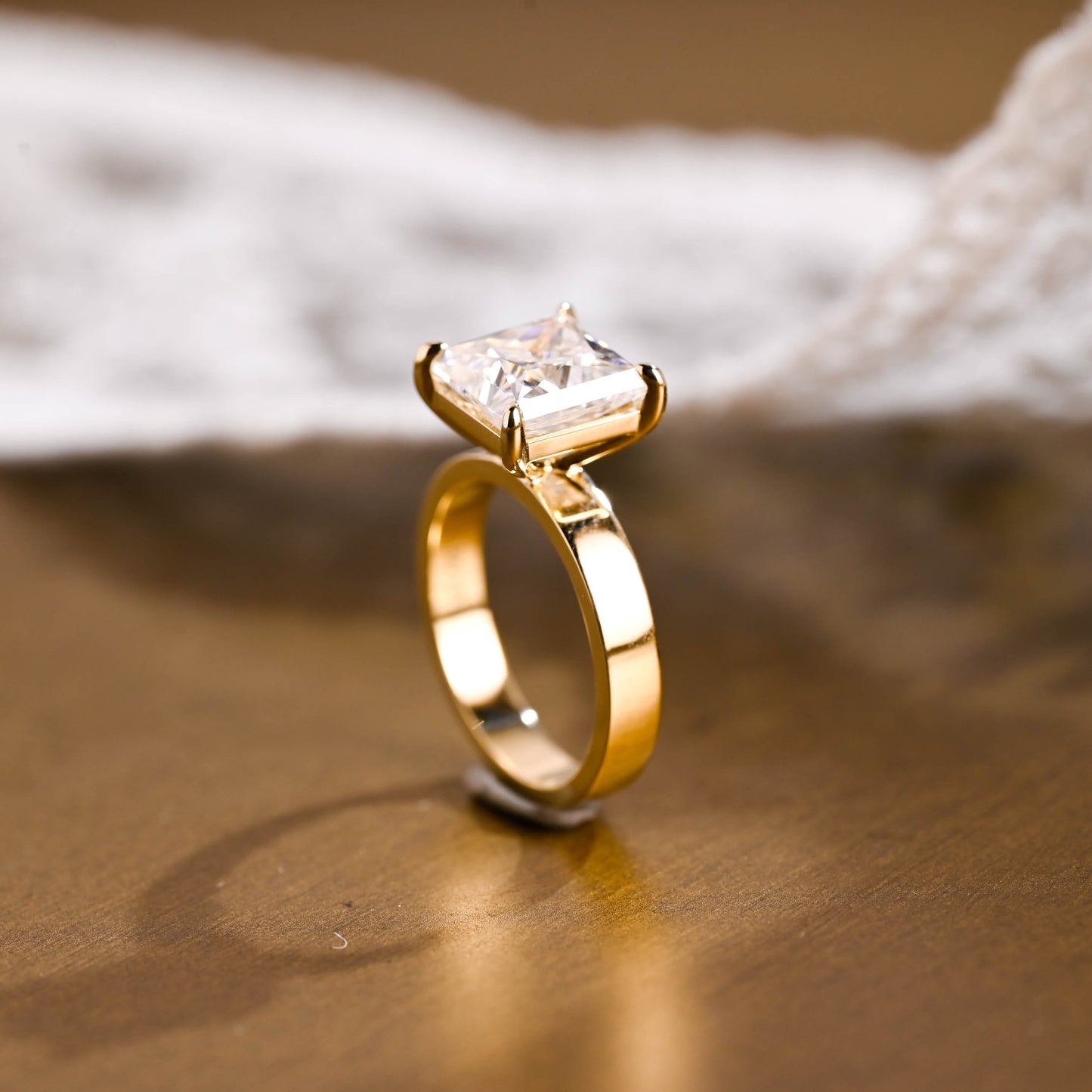 2 CT Emerald Pave Moissanite Engagement Ring