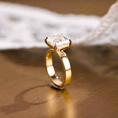 2 CT Emerald Pave Moissanite Engagement Ring