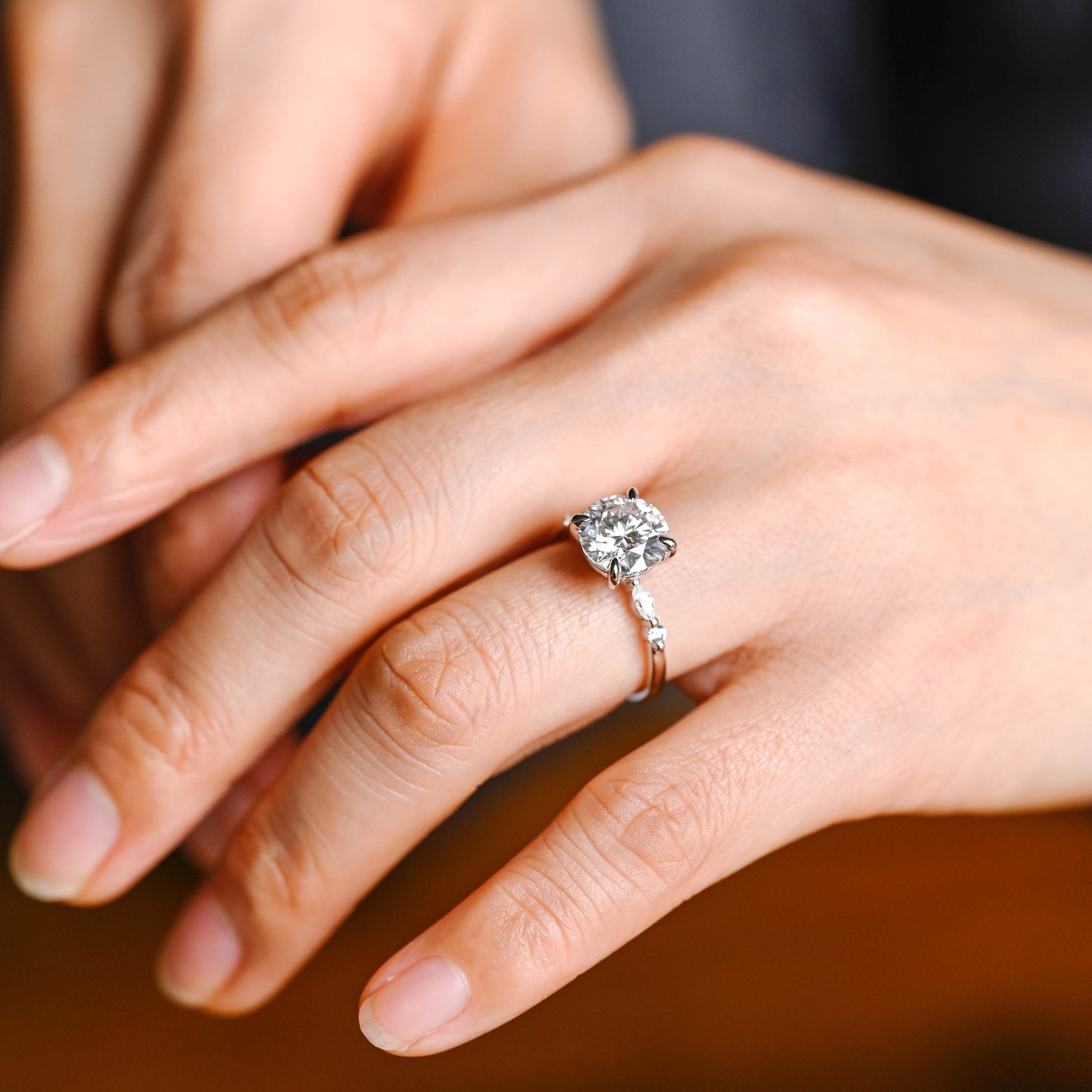 2 CT Emerald Pave Moissanite Engagement Ring