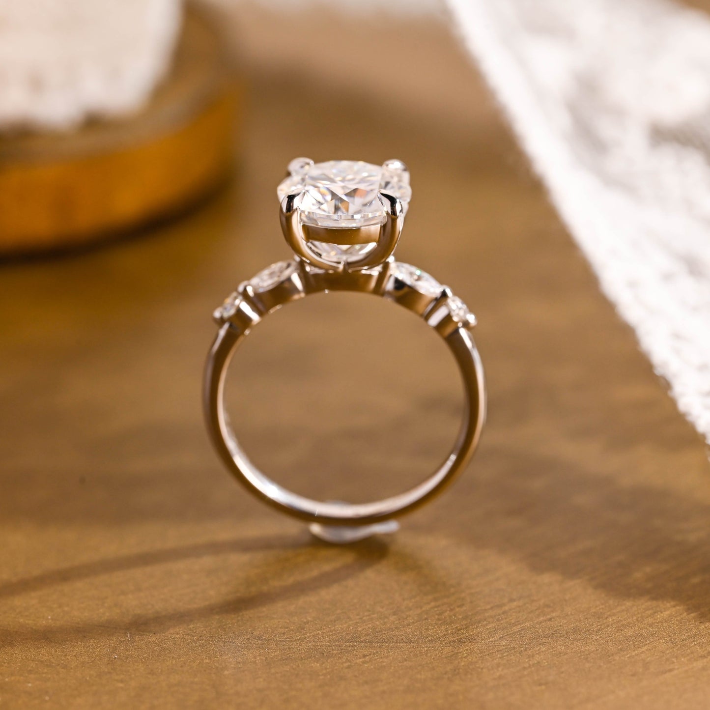 2 CT Emerald Pave Moissanite Engagement Ring