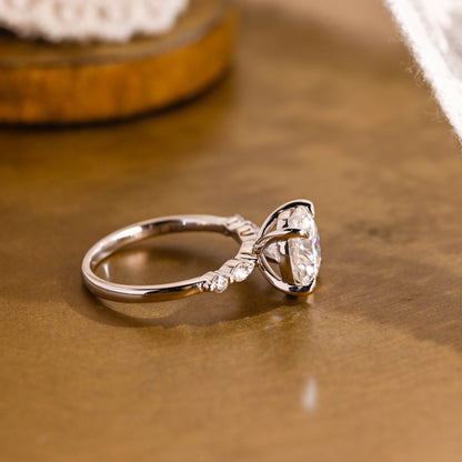 2 CT Emerald Pave Moissanite Engagement Ring