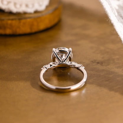 2 CT Emerald Pave Moissanite Engagement Ring