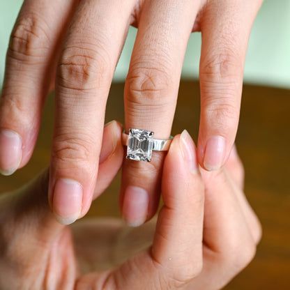2 CT Emerald Pave Moissanite Engagement Ring
