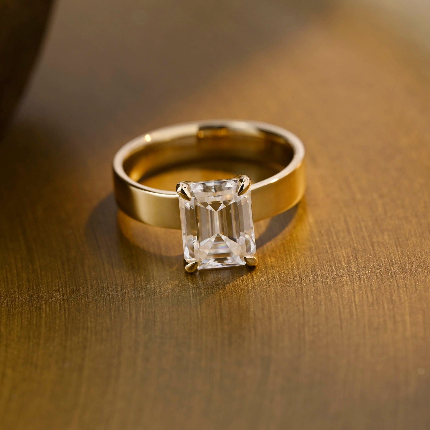 2 CT Emerald Pave Moissanite Engagement Ring