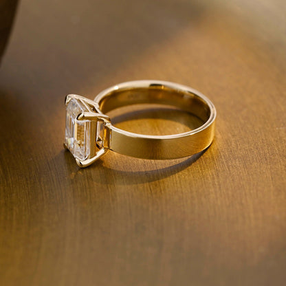 2 CT Emerald Pave Moissanite Engagement Ring