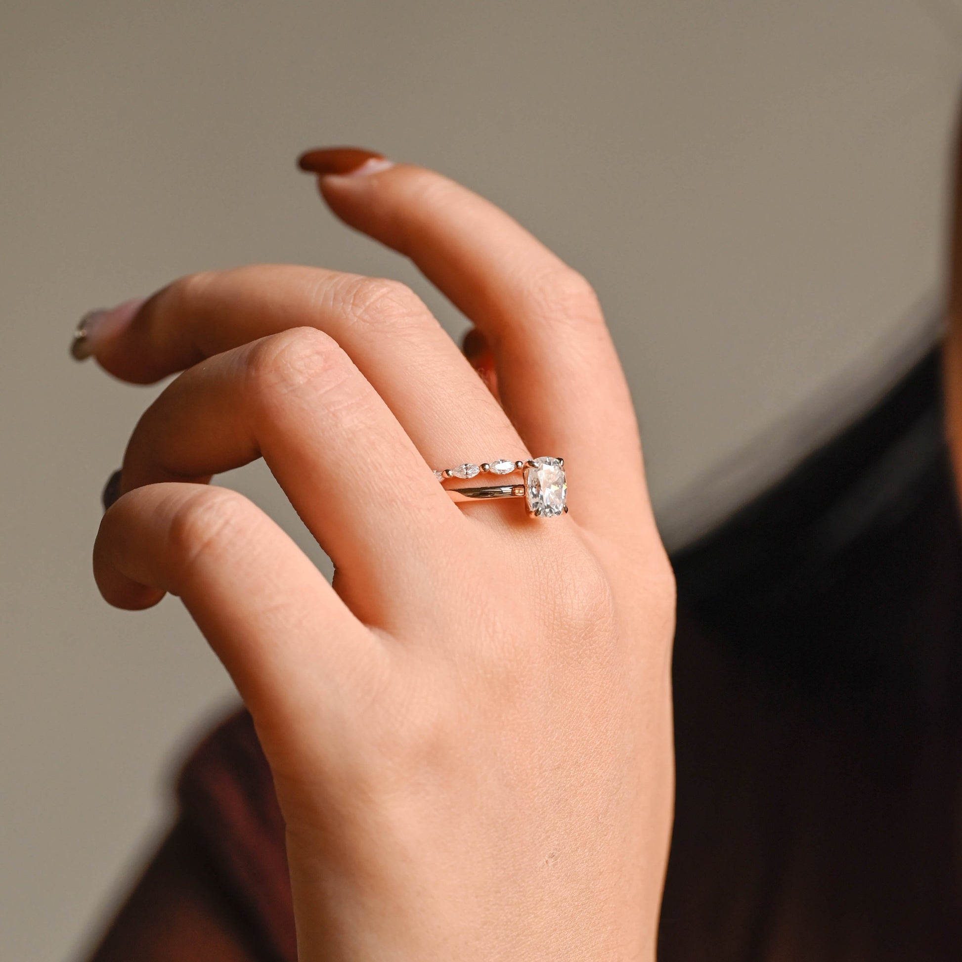 2 CT Emerald Pave Moissanite Engagement Ring
