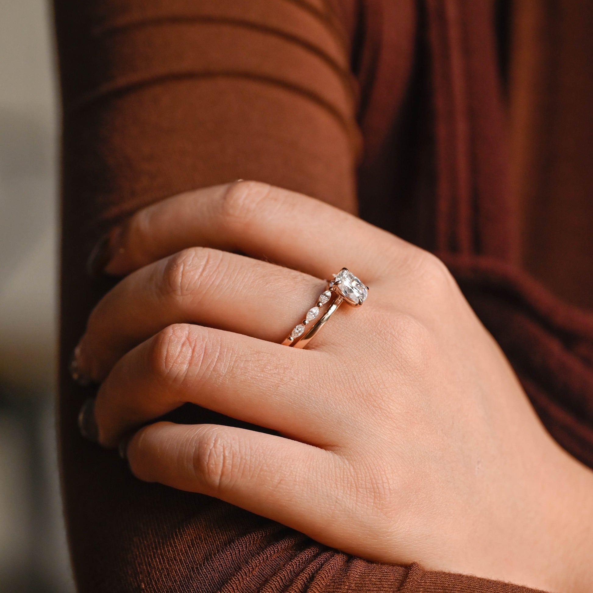 2 CT Emerald Pave Moissanite Engagement Ring