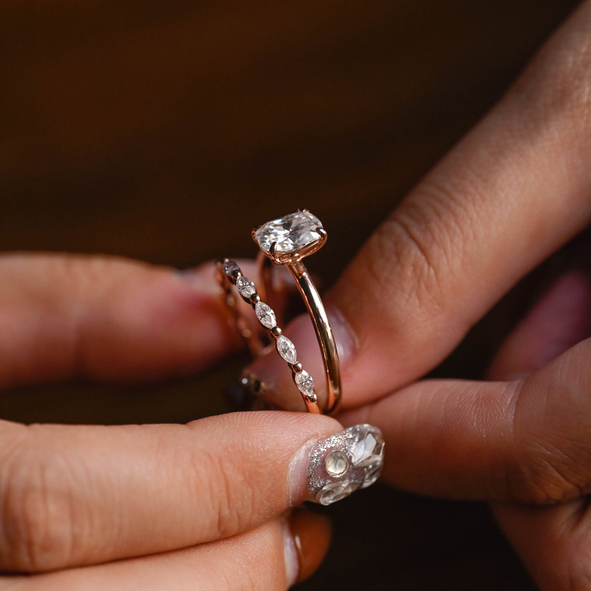2 CT Emerald Pave Moissanite Engagement Ring