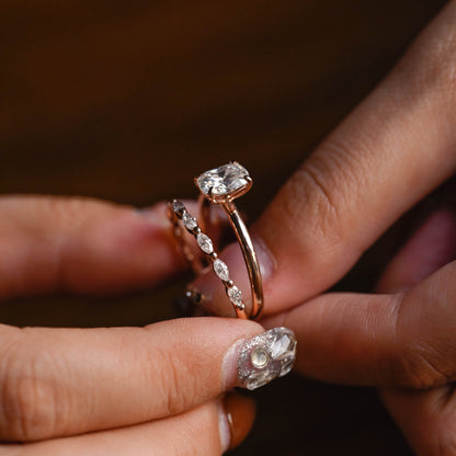 2 CT Emerald Pave Moissanite Engagement Ring