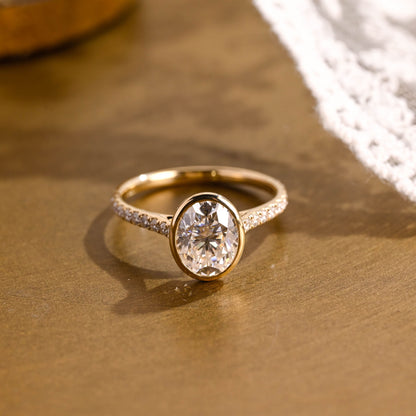2 CT Emerald Pave Moissanite Engagement Ring