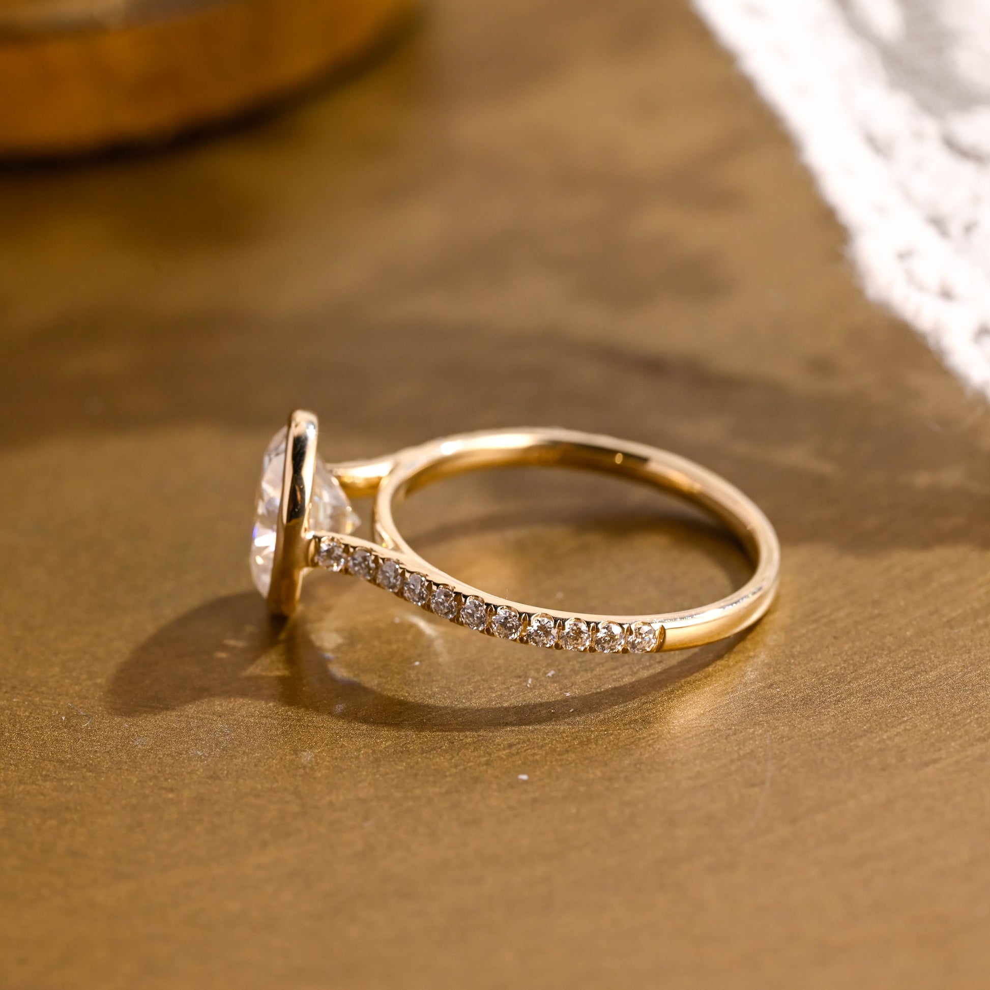 2 CT Emerald Pave Moissanite Engagement Ring