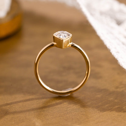 2 CT Emerald Pave Moissanite Engagement Ring