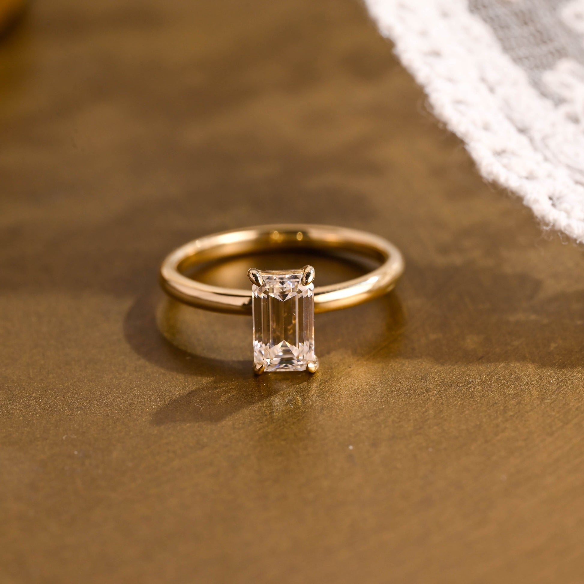 2 CT Emerald Pave Moissanite Engagement Ring
