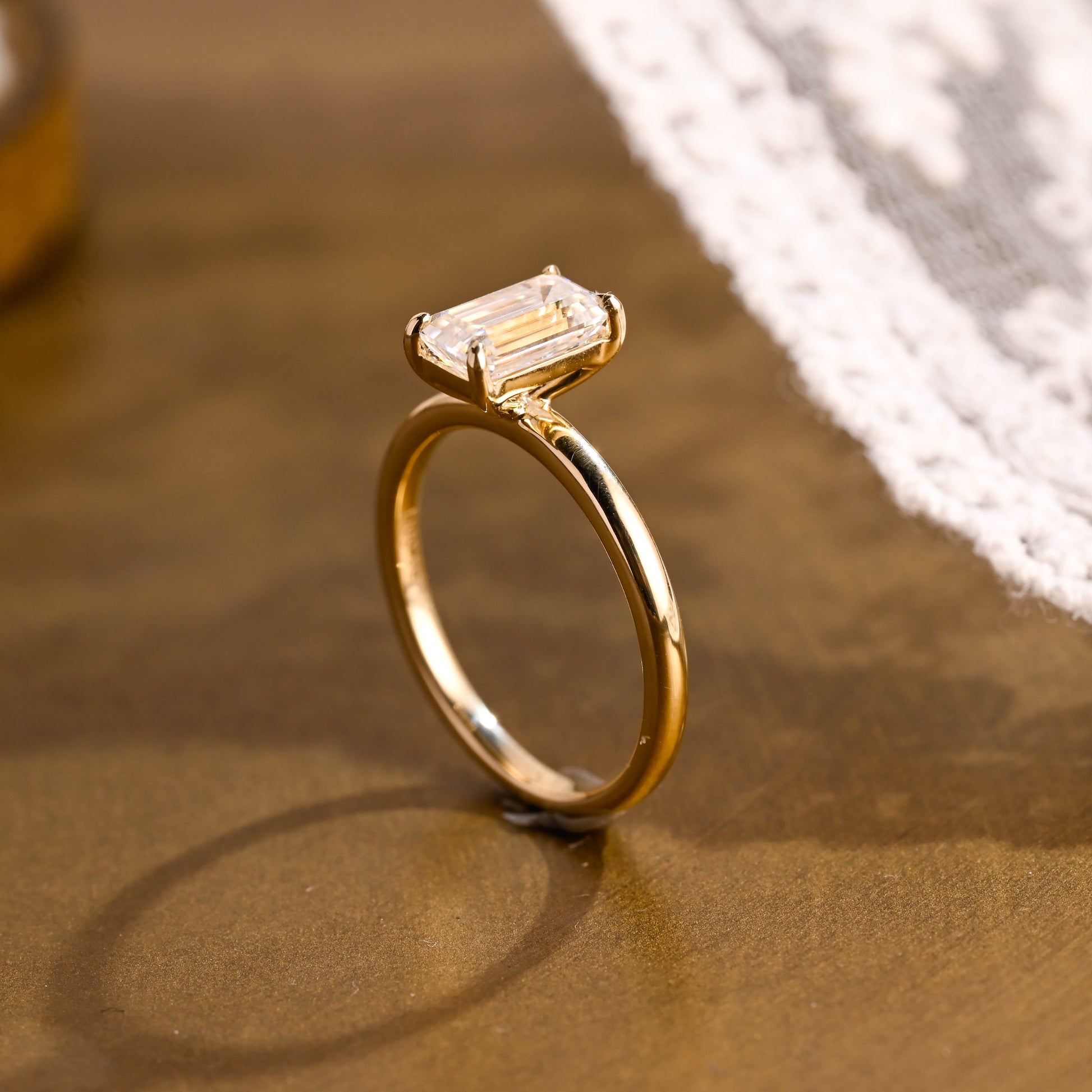 2 CT Emerald Pave Moissanite Engagement Ring