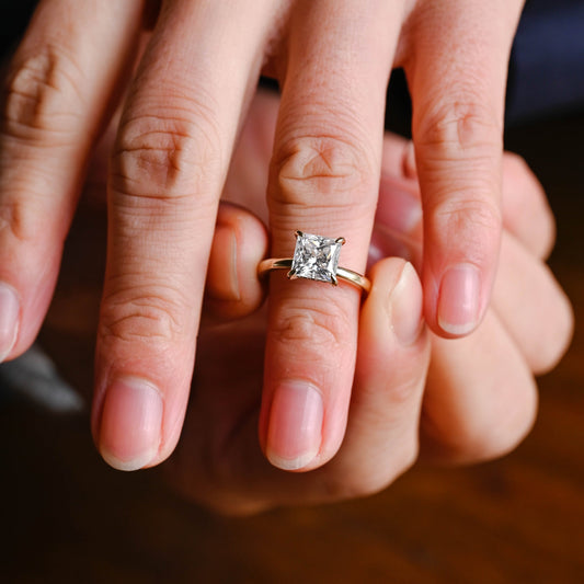 2 CT Emerald Pave Moissanite Engagement Ring