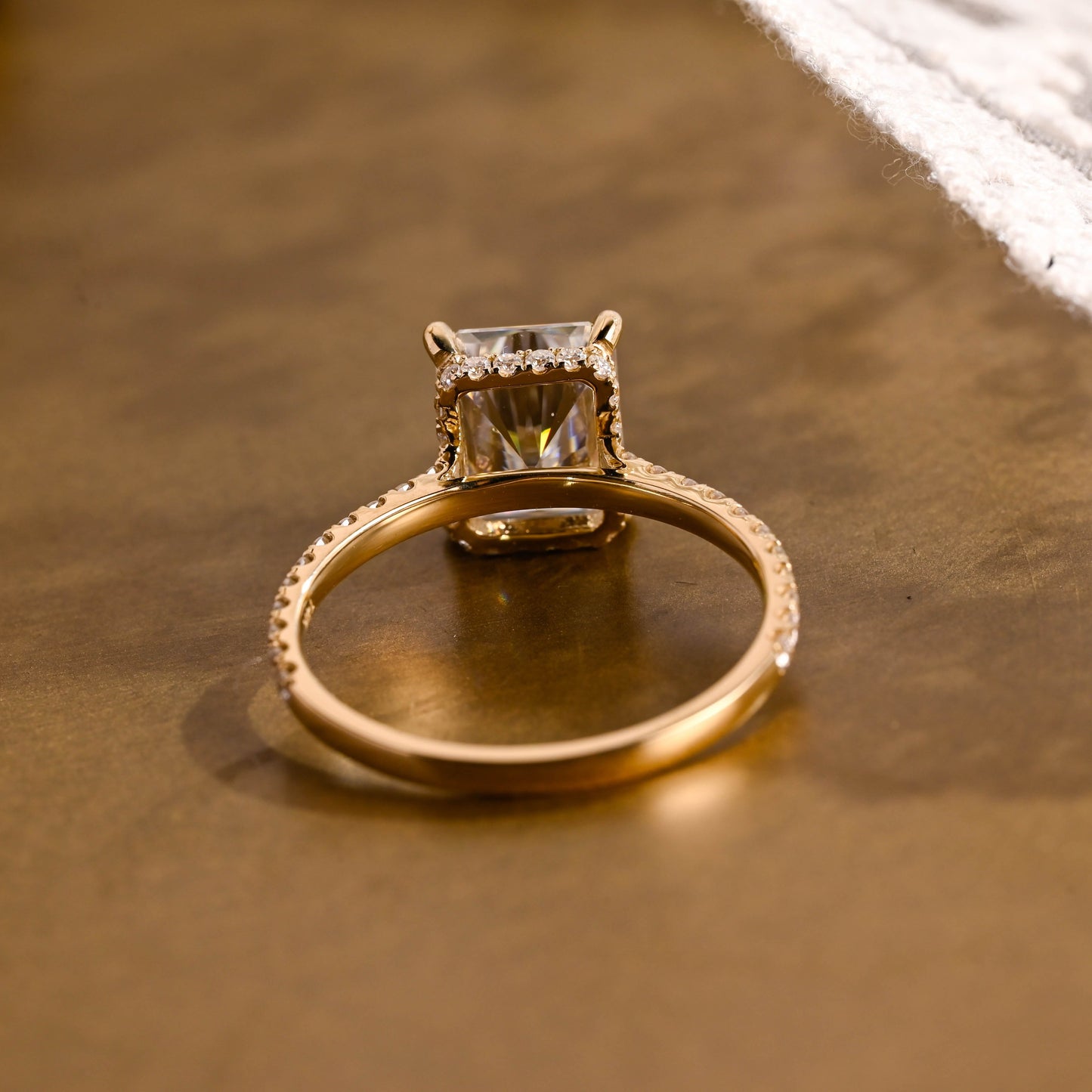 2 CT Emerald Pave Moissanite Engagement Ring