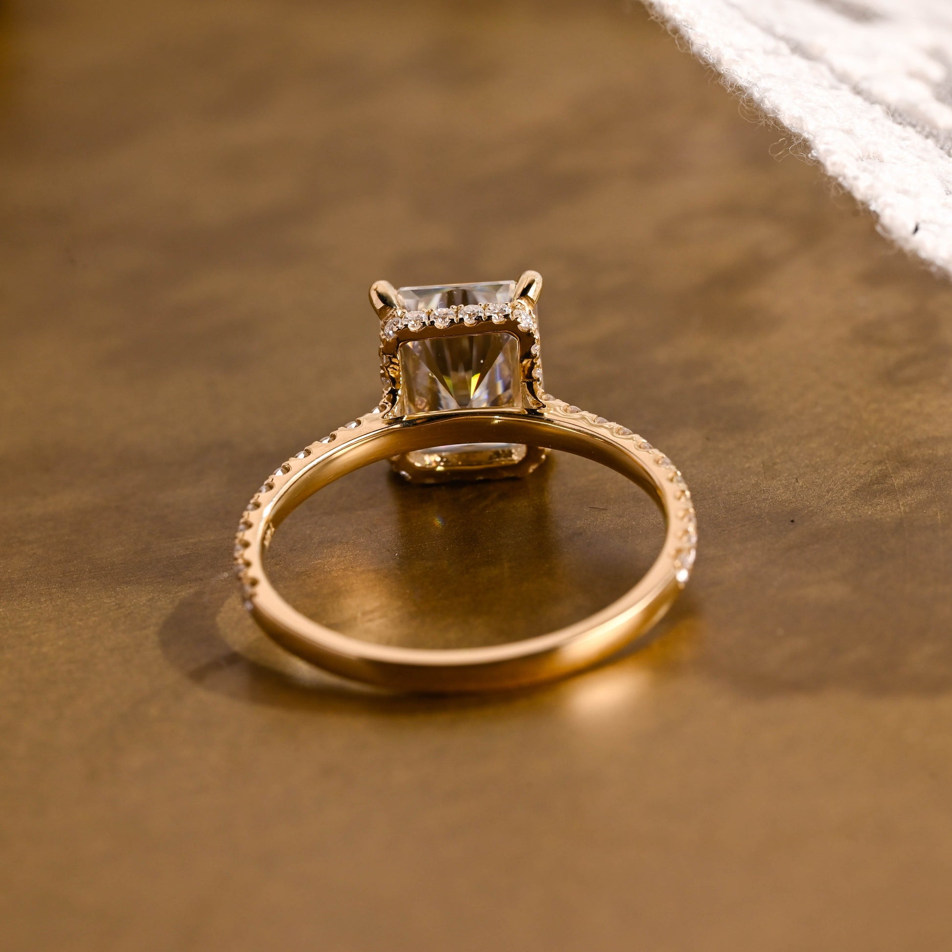 2 CT Emerald Pave Moissanite Engagement Ring
